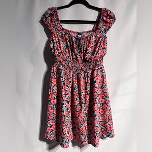 Old Navy Pink and Green Floral Dress